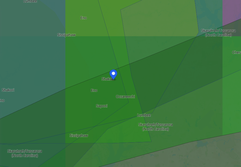 screenshot from native-land.ca showing many overlapping territiries